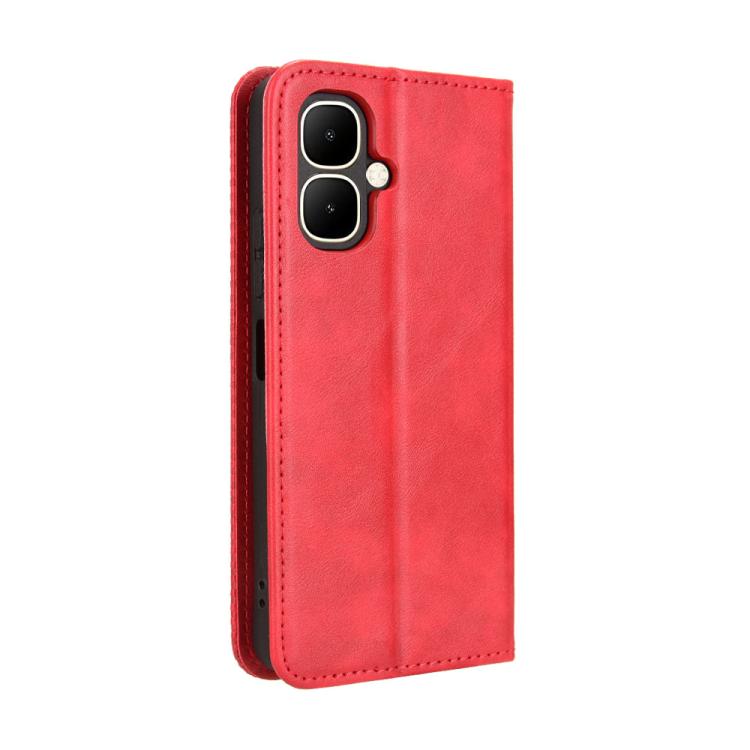 For Infinix Smart 10 / Tecno Pop 10 4G Magnetic Buckle Retro Texture Leather Phone Case