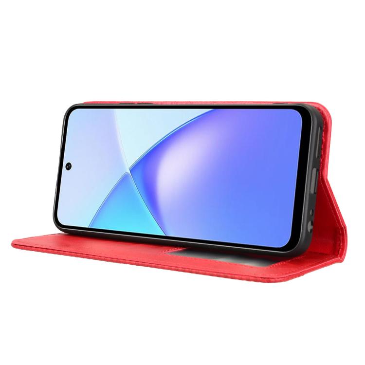 For Infinix Smart 10 / Tecno Pop 10 4G Magnetic Buckle Retro Texture Leather Phone Case