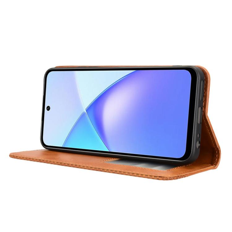 For Infinix Smart 10 / Tecno Pop 10 4G Magnetic Buckle Retro Texture Leather Phone Case