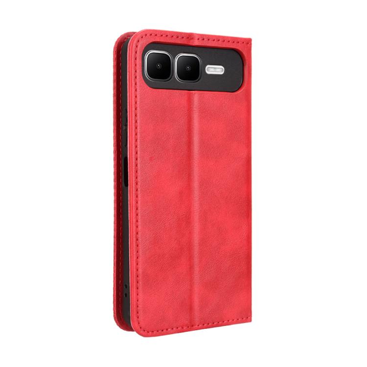For Infinix Smart 10 Plus 4G Magnetic Buckle Retro Texture Leather Phone Case