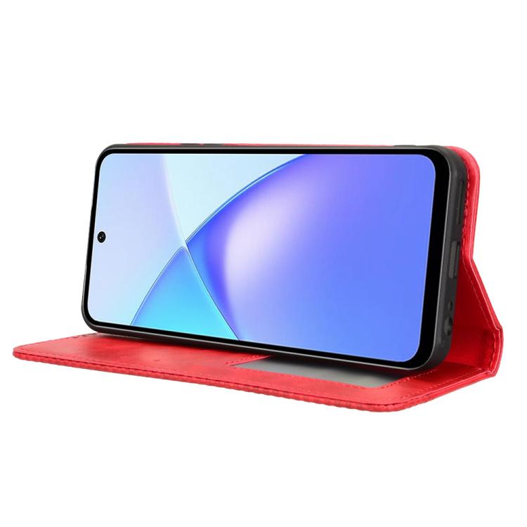 For Infinix Smart 10 Plus 4G Magnetic Buckle Retro Texture Leather Phone Case
