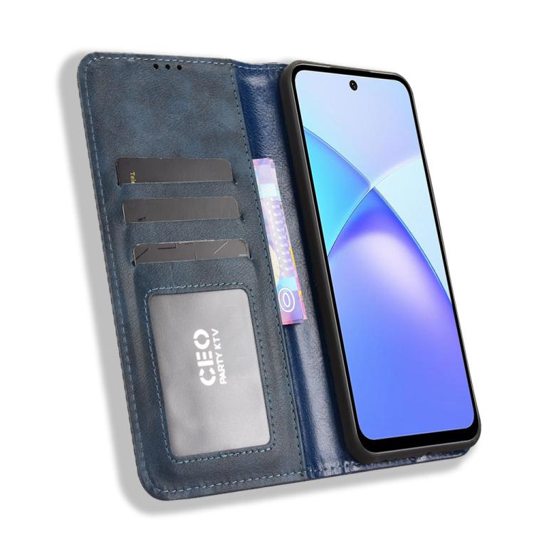 For Infinix Smart 10 Plus 4G Magnetic Buckle Retro Texture Leather Phone Case