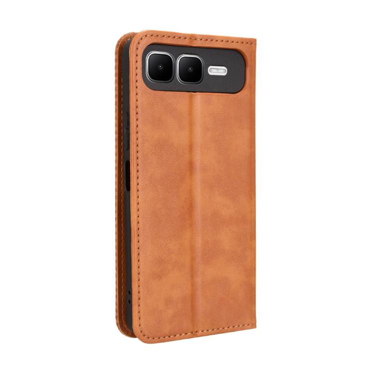 For Infinix Smart 10 Plus 4G Magnetic Buckle Retro Texture Leather Phone Case