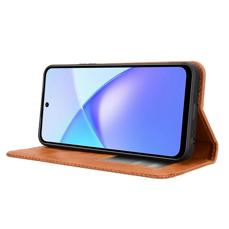 For Infinix Smart 10 Plus 4G Magnetic Buckle Retro Texture Leather Phone Case