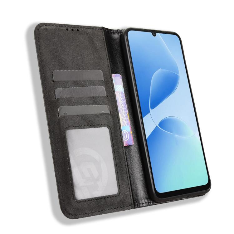 For Infinix Hot 60i 5G / Tecno Spark Go 5G Magnetic Buckle Retro Texture Leather Phone Case