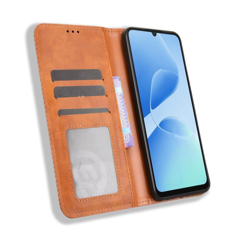 For Infinix Hot 60i 5G / Tecno Spark Go 5G Magnetic Buckle Retro Texture Leather Phone Case