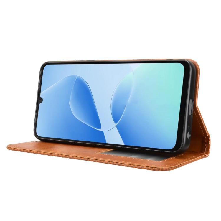 For Infinix Hot 60i 5G / Tecno Spark Go 5G Magnetic Buckle Retro Texture Leather Phone Case