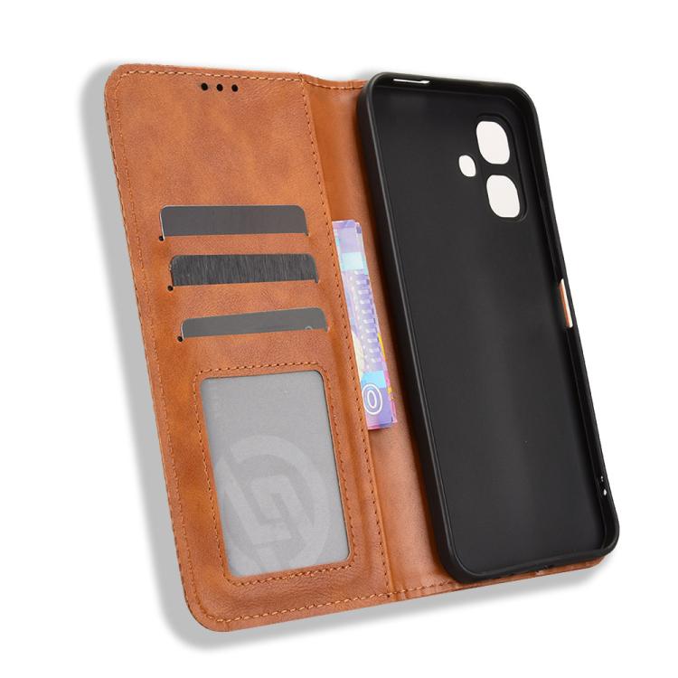 For Infinix Smart 20 4G Magnetic Buckle Retro Texture Leather Phone Case