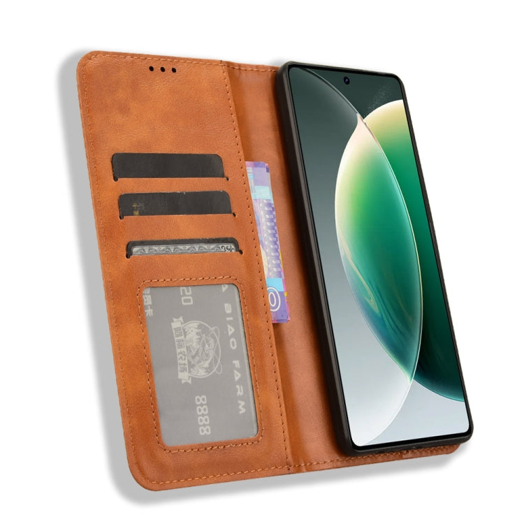 For Tecno Camon 30 5G / 4G Magnetic Buckle Retro Texture Leather Phone Case