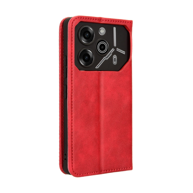 For Tecno Pova 6 Pro 5G Magnetic Buckle Retro Texture Leather Phone Case