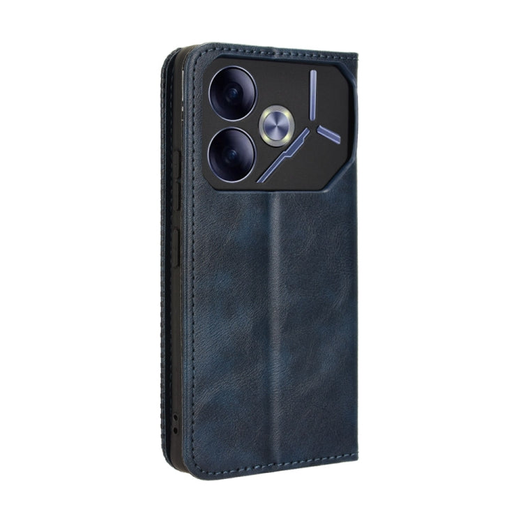 For Tecno Pova 6 4G Magnetic Buckle Retro Texture Leather Phone Case