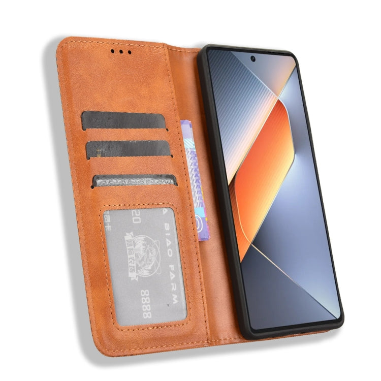 For Tecno Pova 6 4G Magnetic Buckle Retro Texture Leather Phone Case
