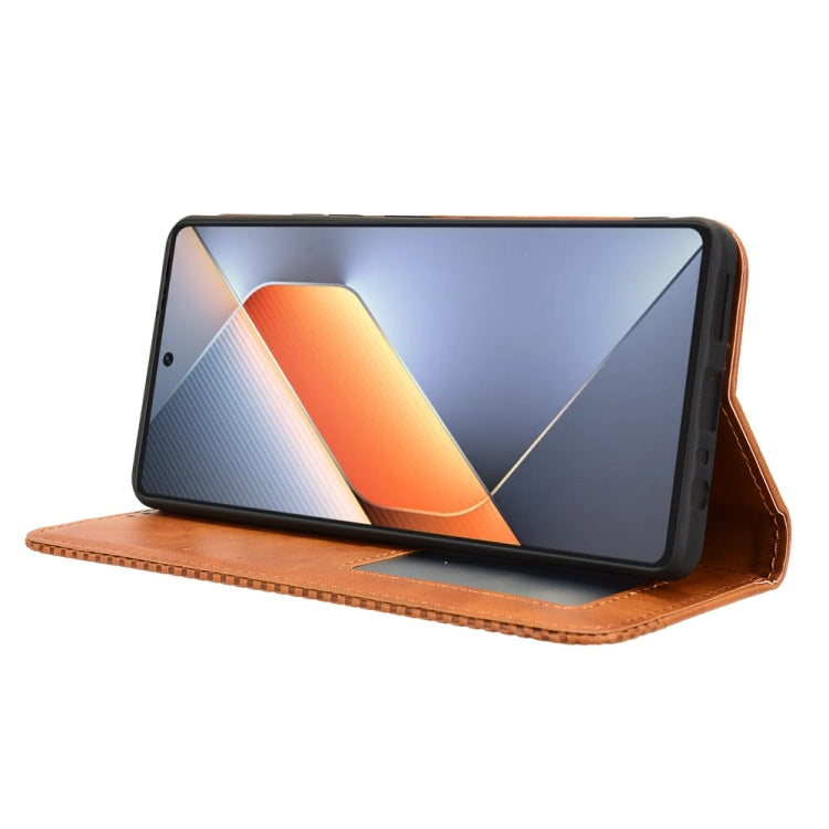 For Tecno Pova 6 4G Magnetic Buckle Retro Texture Leather Phone Case