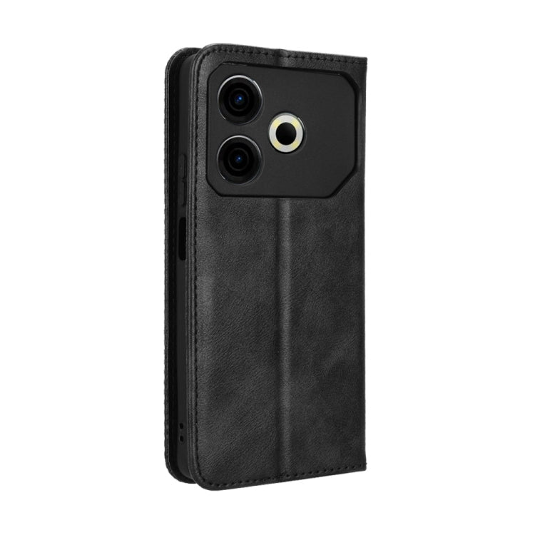 For Tecno Pova 6 Neo 4G Magnetic Buckle Retro Texture Leather Phone Case