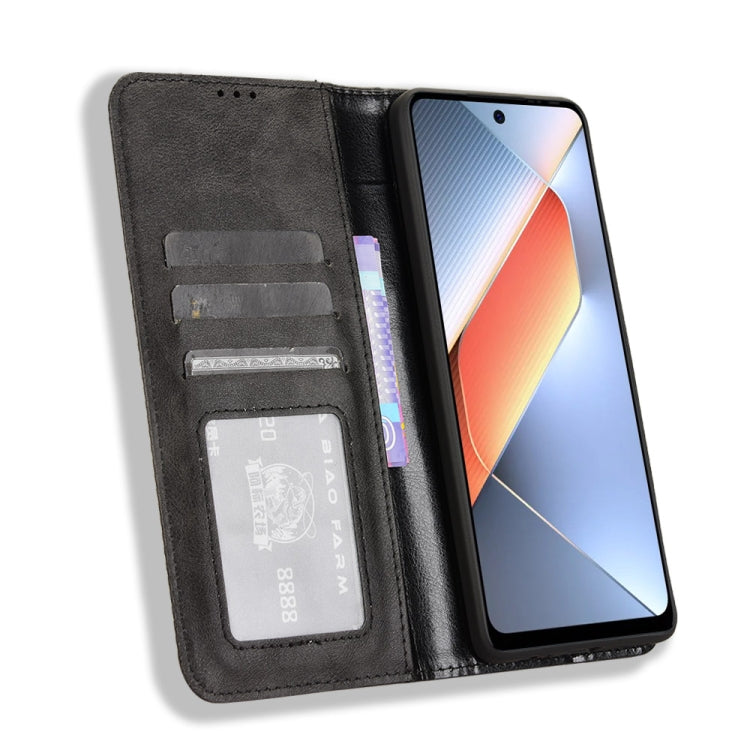 For Tecno Pova 6 Neo 4G Magnetic Buckle Retro Texture Leather Phone Case
