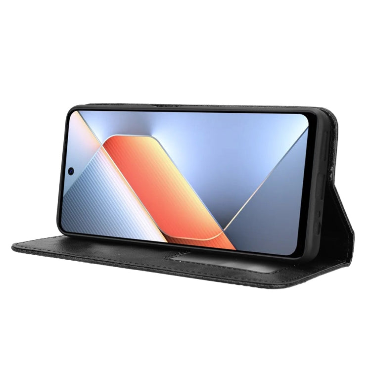For Tecno Pova 6 Neo 4G Magnetic Buckle Retro Texture Leather Phone Case