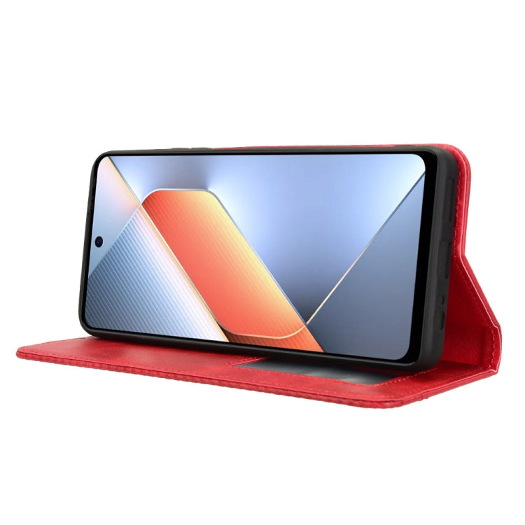 For Tecno Pova 6 Neo 4G Magnetic Buckle Retro Texture Leather Phone Case