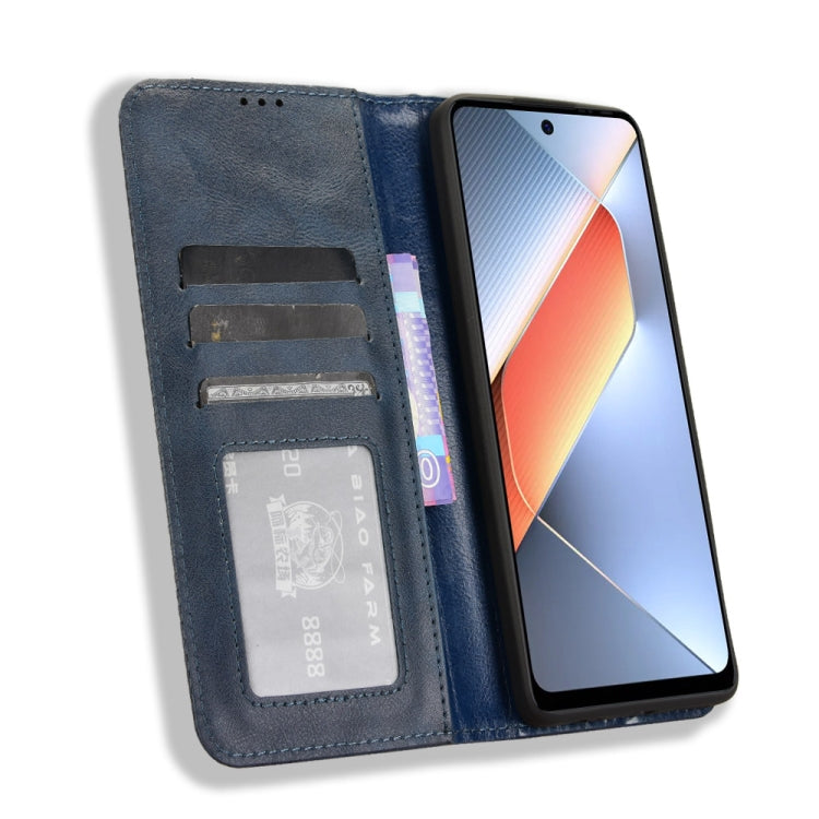 For Tecno Pova 6 Neo 4G Magnetic Buckle Retro Texture Leather Phone Case