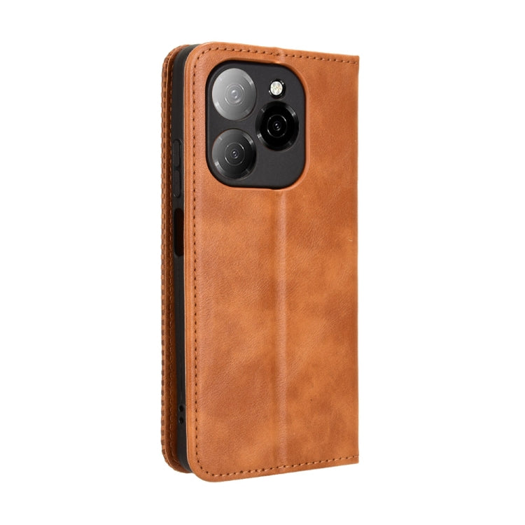 For Tecno Spark 20 Pro 5G Magnetic Buckle Retro Texture Leather Phone Case