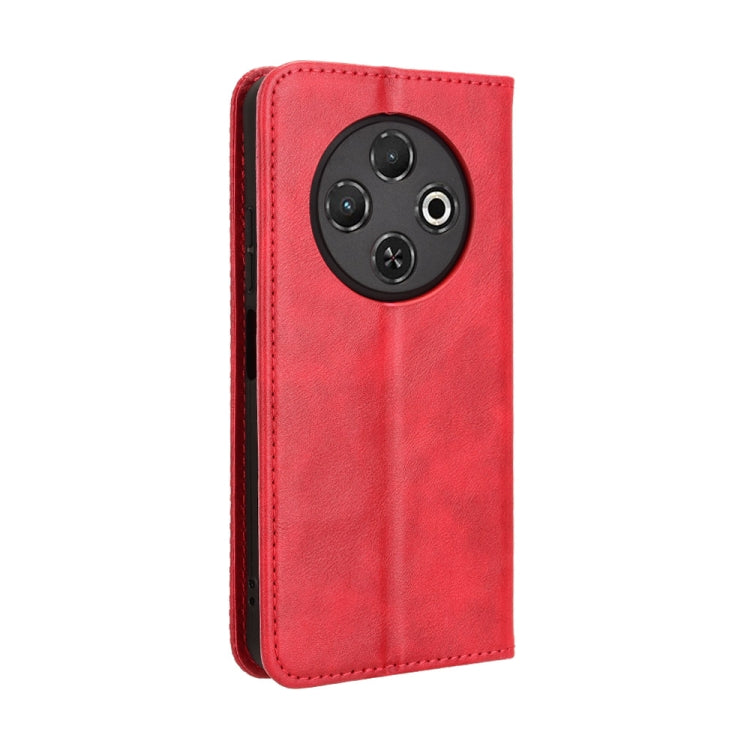 For Tecno Spark 30C 4G Magnetic Buckle Retro Texture Leather Phone Case