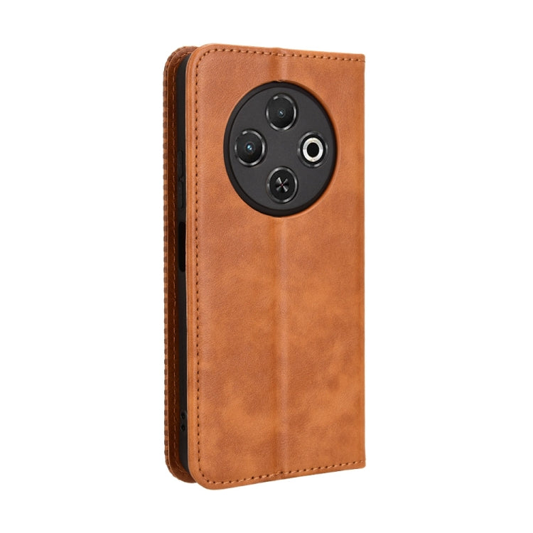 For Tecno Spark 30C 4G Magnetic Buckle Retro Texture Leather Phone Case