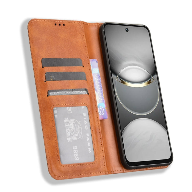 For Tecno Spark 30C 4G Magnetic Buckle Retro Texture Leather Phone Case