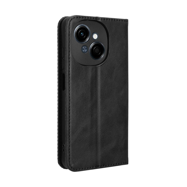 For Tecno Spark Go 1 / Pop 9 / Spark Go 2025 Magnetic Buckle Retro Texture Leather Phone Case