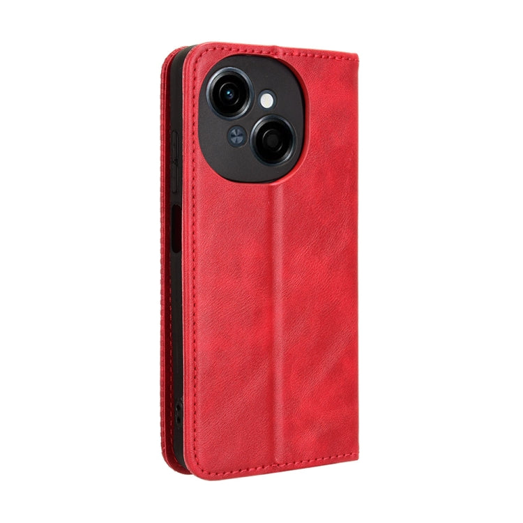 For Tecno Spark Go 1 / Pop 9 / Spark Go 2025 Magnetic Buckle Retro Texture Leather Phone Case