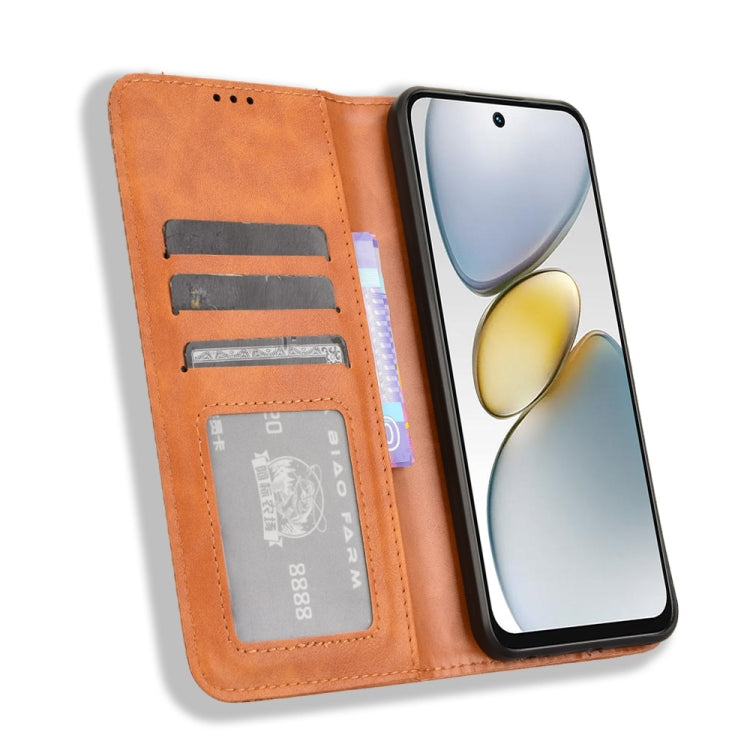 For Tecno Spark Go 1 / Pop 9 / Spark Go 2025 Magnetic Buckle Retro Texture Leather Phone Case