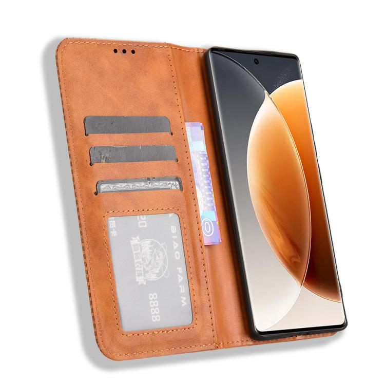 For Tecno Camon 30S 4G / 30S Pro 4G Magnetic Buckle Retro Texture Leather Phone Case