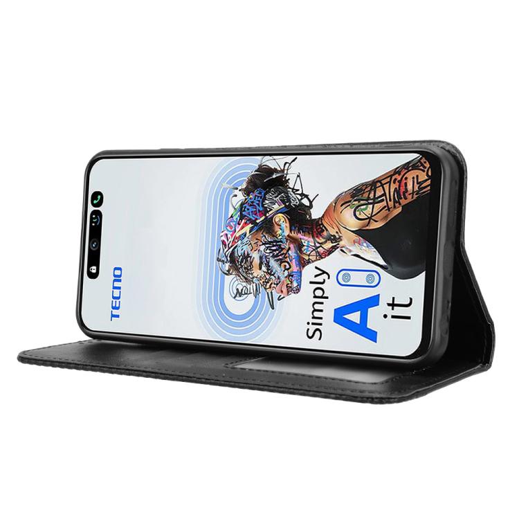 For Tecno Pova 6 Neo 5G / Spark 30 5G Magnetic Buckle Retro Texture Leather Phone Case