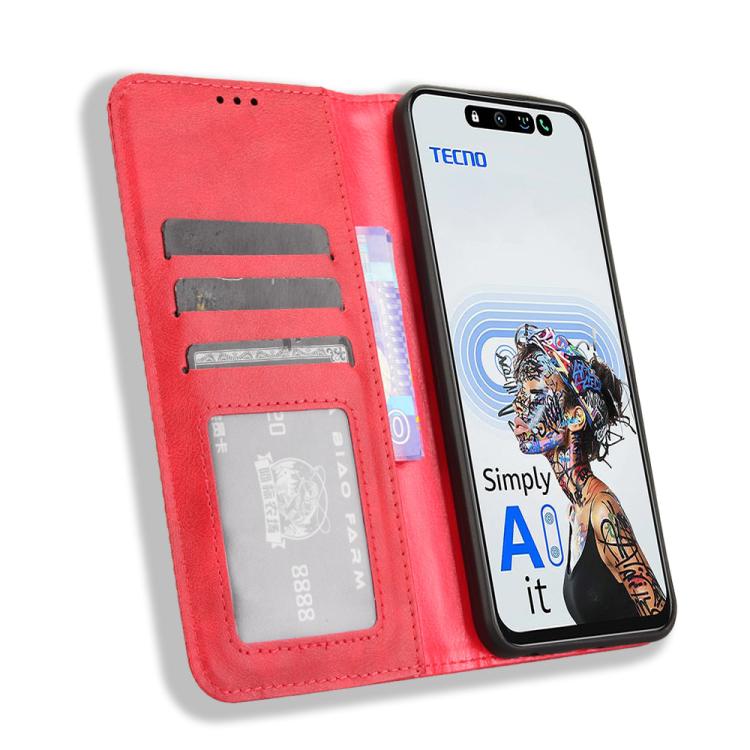 For Tecno Pova 6 Neo 5G / Spark 30 5G Magnetic Buckle Retro Texture Leather Phone Case