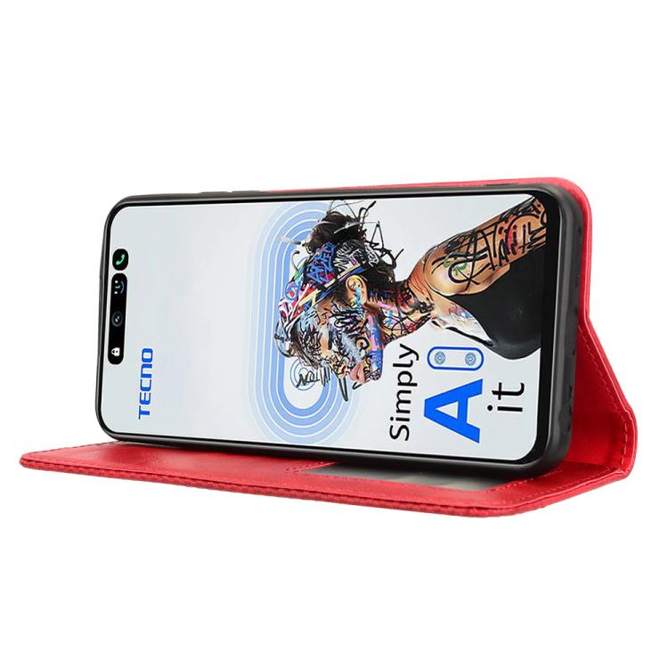 For Tecno Pova 6 Neo 5G / Spark 30 5G Magnetic Buckle Retro Texture Leather Phone Case
