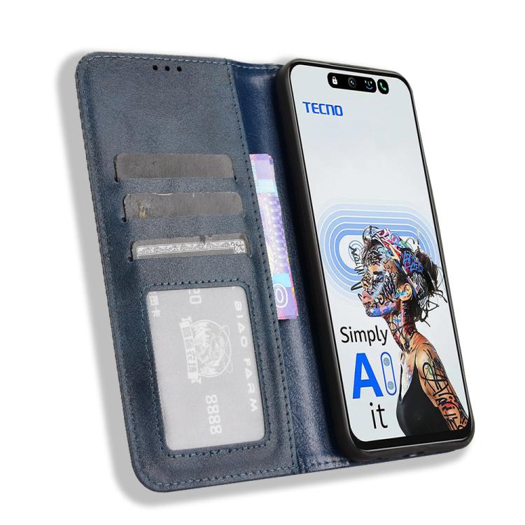 For Tecno Pova 6 Neo 5G / Spark 30 5G Magnetic Buckle Retro Texture Leather Phone Case