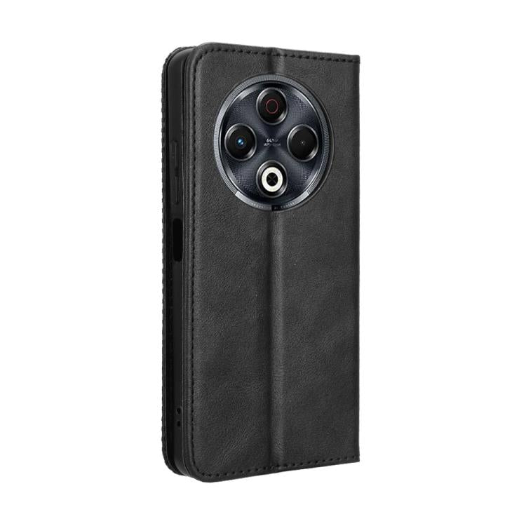 For Tecno Spark 30 4G Magnetic Buckle Retro Texture Leather Phone Case