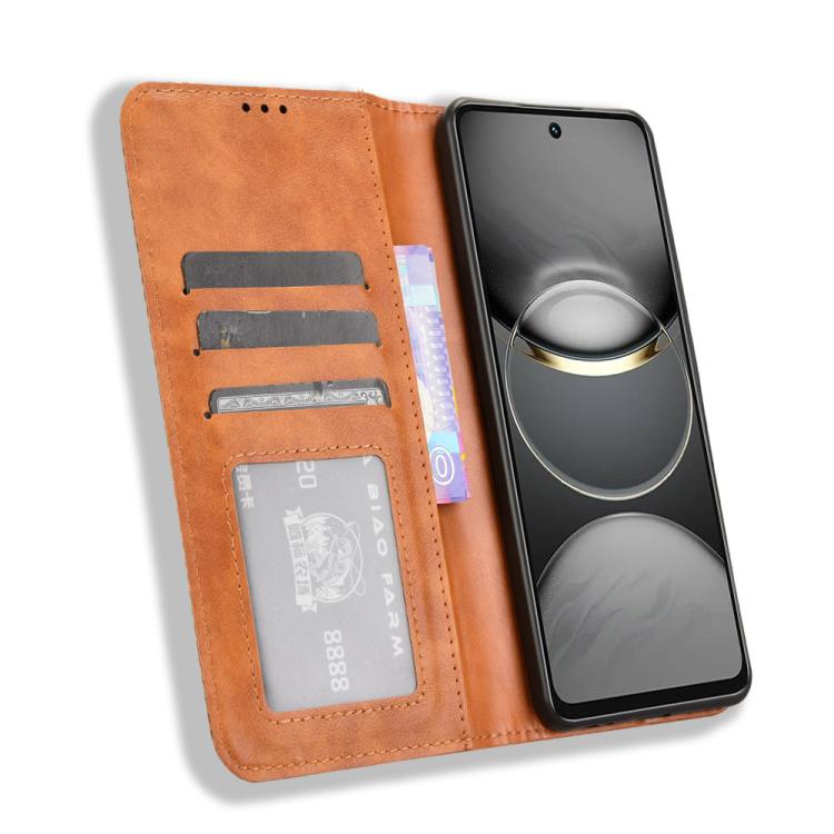 For Tecno Spark 30 4G Magnetic Buckle Retro Texture Leather Phone Case