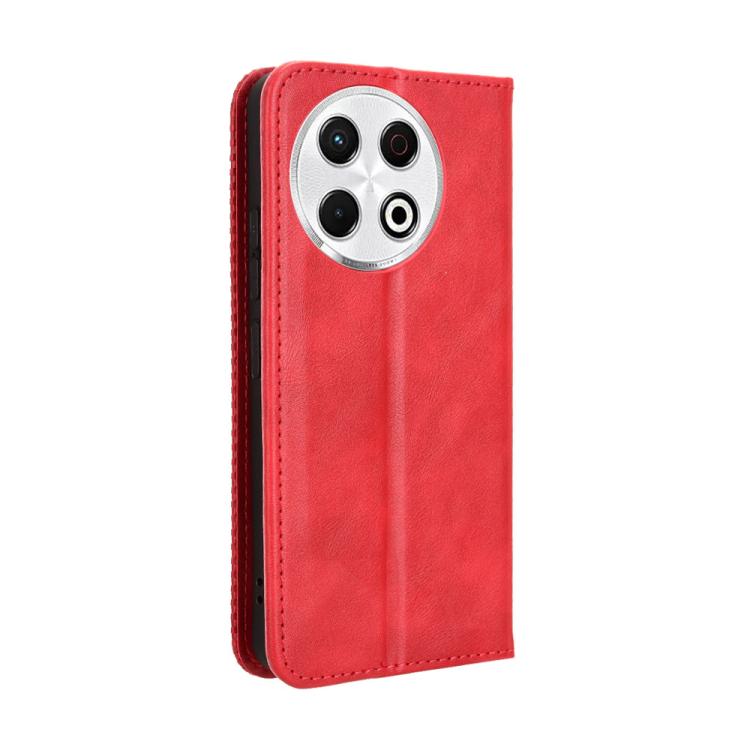 For Tecno Spark 30 Pro 4G Magnetic Buckle Retro Texture Leather Phone Case