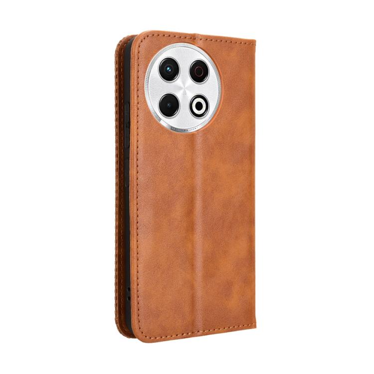 For Tecno Spark 30 Pro 4G Magnetic Buckle Retro Texture Leather Phone Case