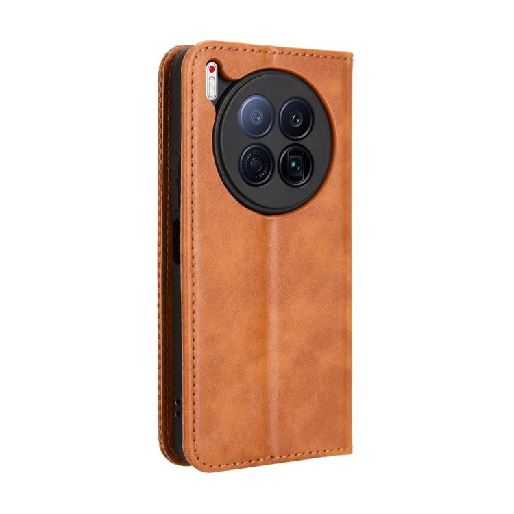 For Tecno Camon 40 Premier 5G Magnetic Buckle Retro Texture Leather Phone Case