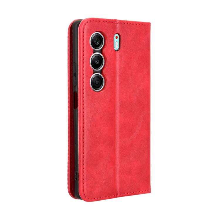 For Tecno Camon 40 Pro 4G / 5G Magnetic Buckle Retro Texture Leather Phone Case