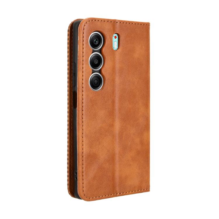 For Tecno Camon 40 Pro 4G / 5G Magnetic Buckle Retro Texture Leather Phone Case