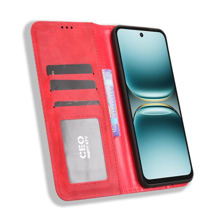 For Tecno Pova 7 4G Magnetic Buckle Retro Texture Leather Phone Case