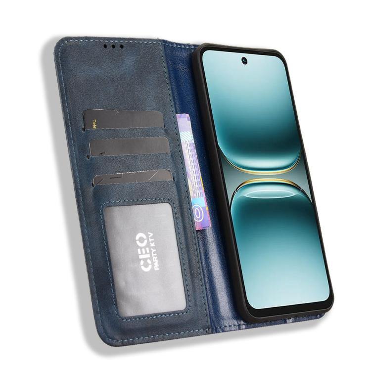 For Tecno Pova 7 4G Magnetic Buckle Retro Texture Leather Phone Case