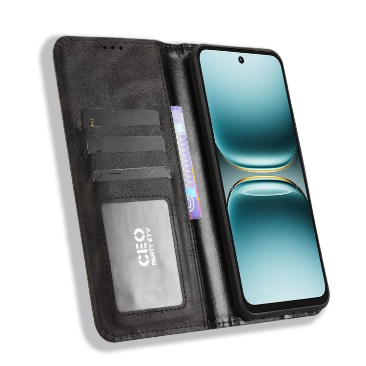 For Tecno Spark Go 2 4G Magnetic Buckle Retro Texture Leather Phone Case