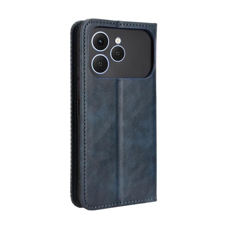 For Tecno Spark 40 4G Magnetic Buckle Retro Texture Leather Phone Case