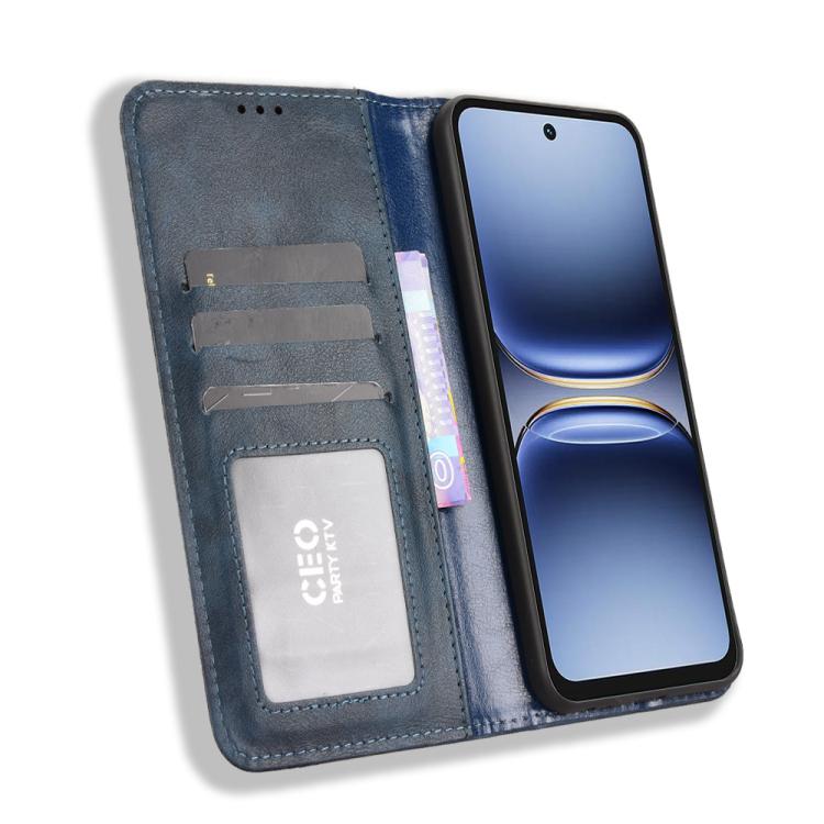 For Tecno Spark 40 4G Magnetic Buckle Retro Texture Leather Phone Case