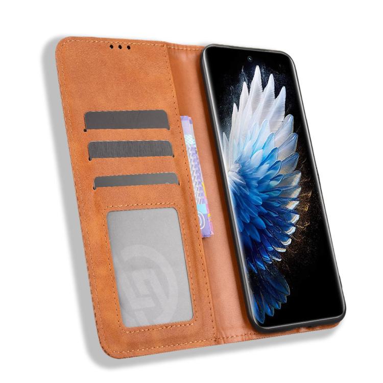 For Tecno Spark 40 Pro+ 4G Magnetic Buckle Retro Texture Leather Phone Case