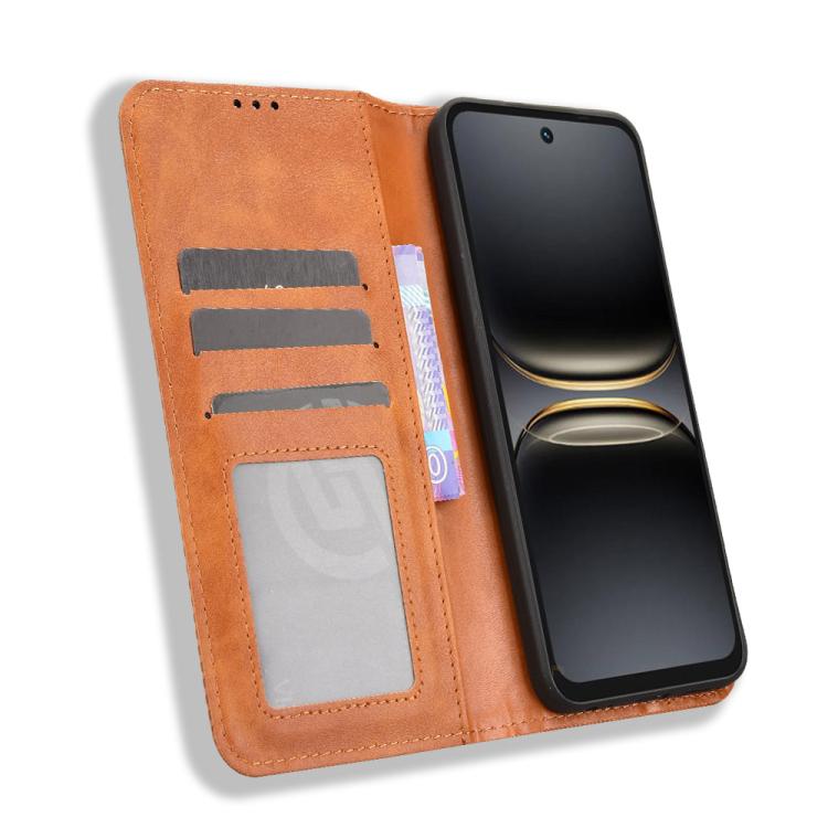 For Tecno Spark 40C Magnetic Buckle Retro Texture Leather Phone Case