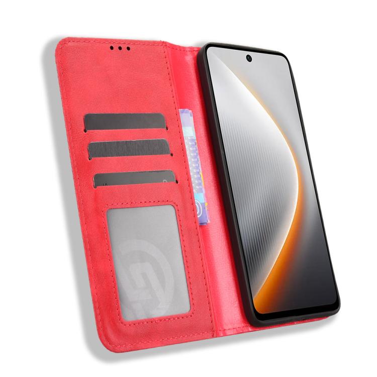 For Tecno Pova 7 5G Magnetic Buckle Retro Texture Leather Phone Case