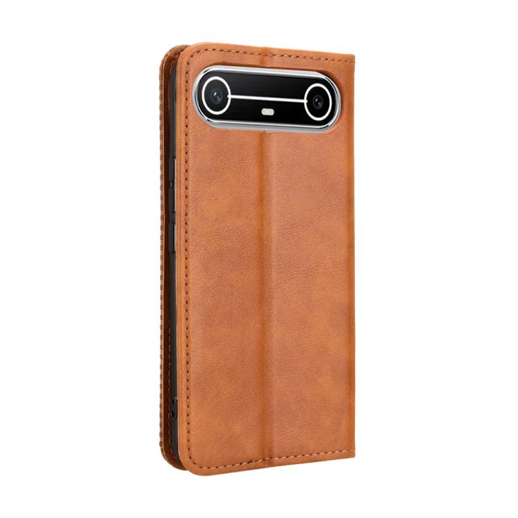 For Tecno Spark Slim Magnetic Buckle Retro Texture Leather Phone Case